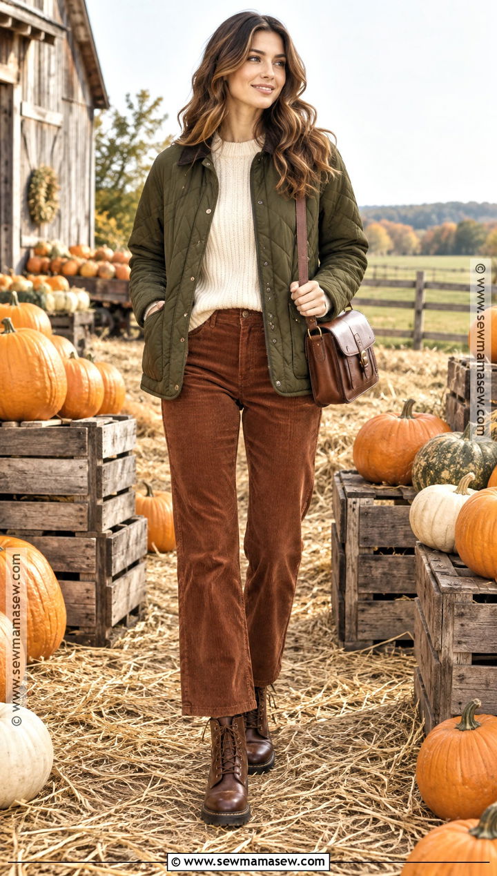 Pumpkin Patch Outfit With Barn Jacket And Corduroy Pants - 20 pumpkin outfit ideas for women