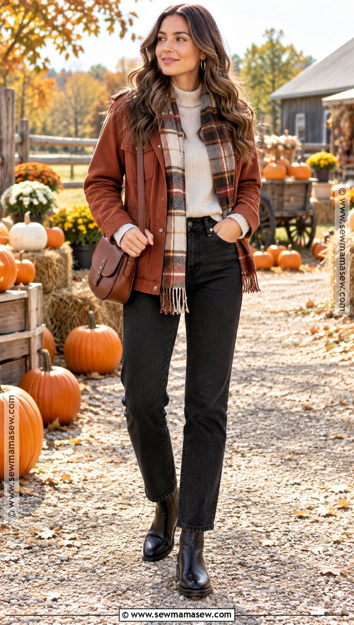 Pumpkin Patch Outfit With Black Jeans - 20 Day Date Outfit Fall Ideas