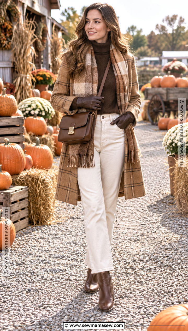 Pumpkin Patch Outfit With Turtleneck And White Jeans - 25 pumpkin patch outfit cold weather ideas