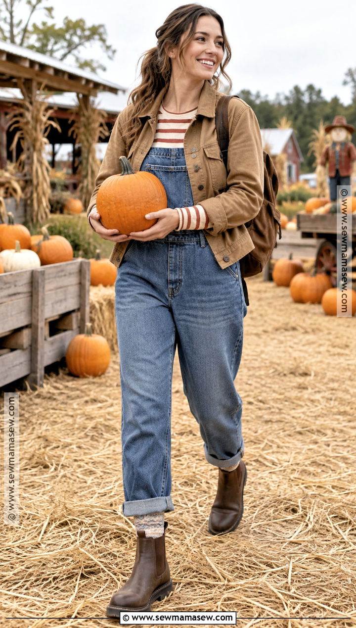 Pumpkin Patch Overalls And Striped Shirt - 15 Pumpkin Patch Clothes