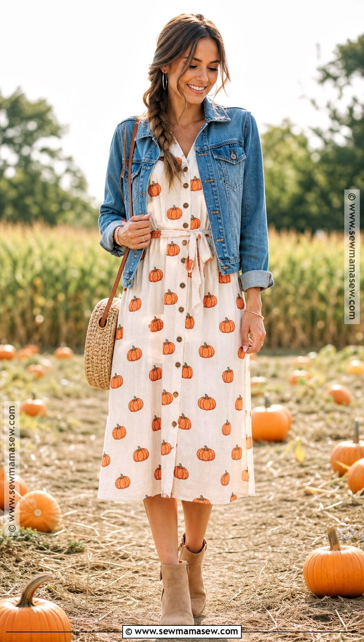Pumpkin Patch Shirt Halloween Dress With Boots - 30 halloween dresses