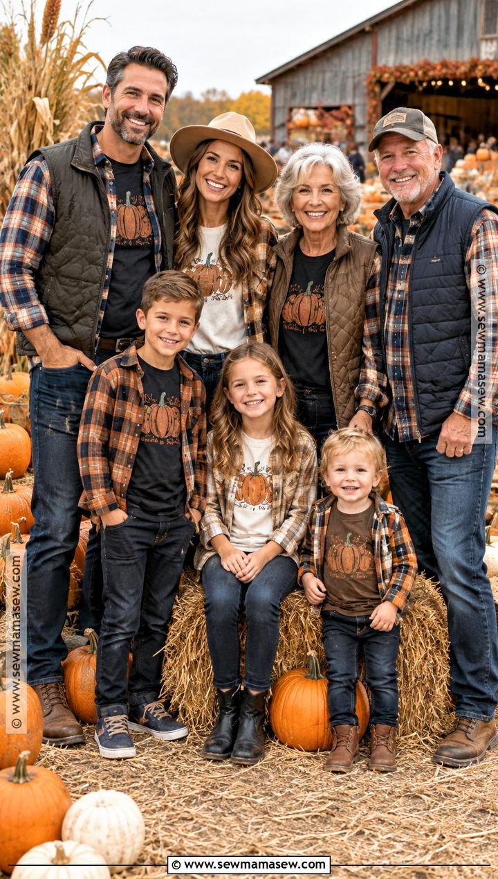 Pumpkin Patch Squad Shirts With Flannel Layers - 15 pumpkin patch shirts for family