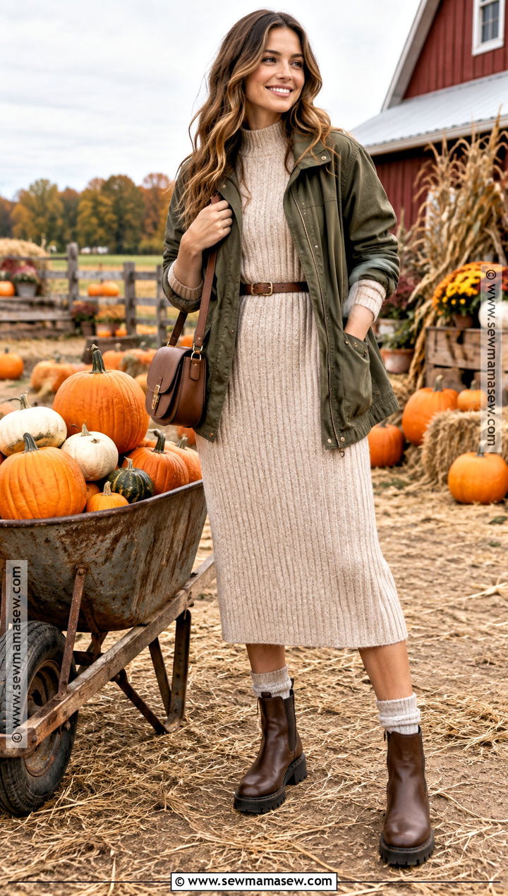 Pumpkin Patch Sweater Dress And Utility Jacket - 15 Pumpkin Patch Clothes