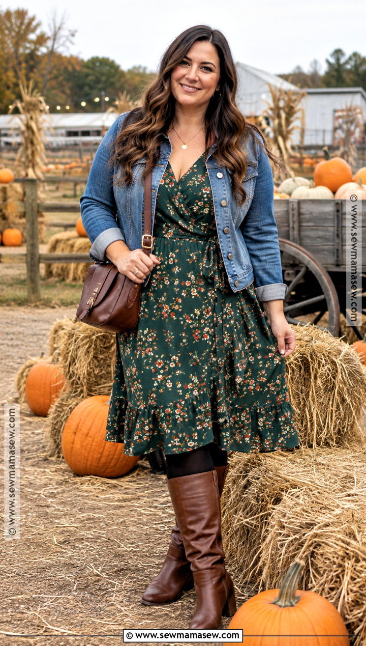 Pumpkin Patch Wrap Dress And Tall Boots - 15 Pumpkin Patch Clothes