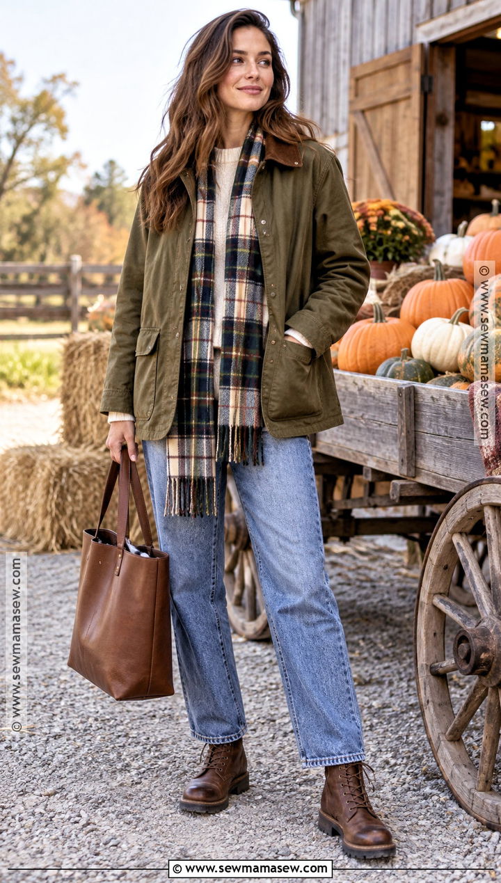 Pumpkin Picking Outfit With A Barn Jacket - 25 Pumpkin Picking Outfit Fall Ideas