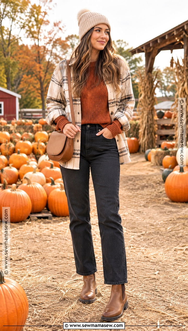Pumpkin Picking Outfit With Black Jeans - 25 Pumpkin Picking Outfit Fall Ideas