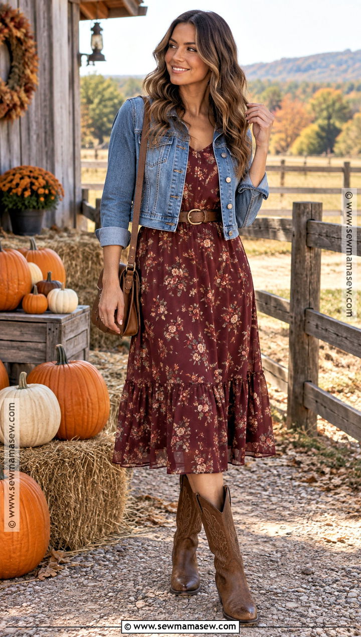 Pumpkin Picking Outfit With Cowboy Boots - 25 Pumpkin Picking Outfit Fall Ideas