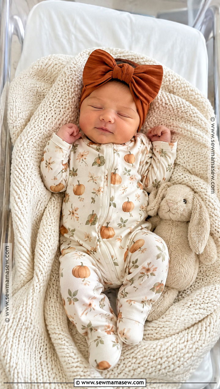 Pumpkin Print Footie Baby Girl Fall Coming Home Outfit - 15 baby girl coming home outfit fall ideas