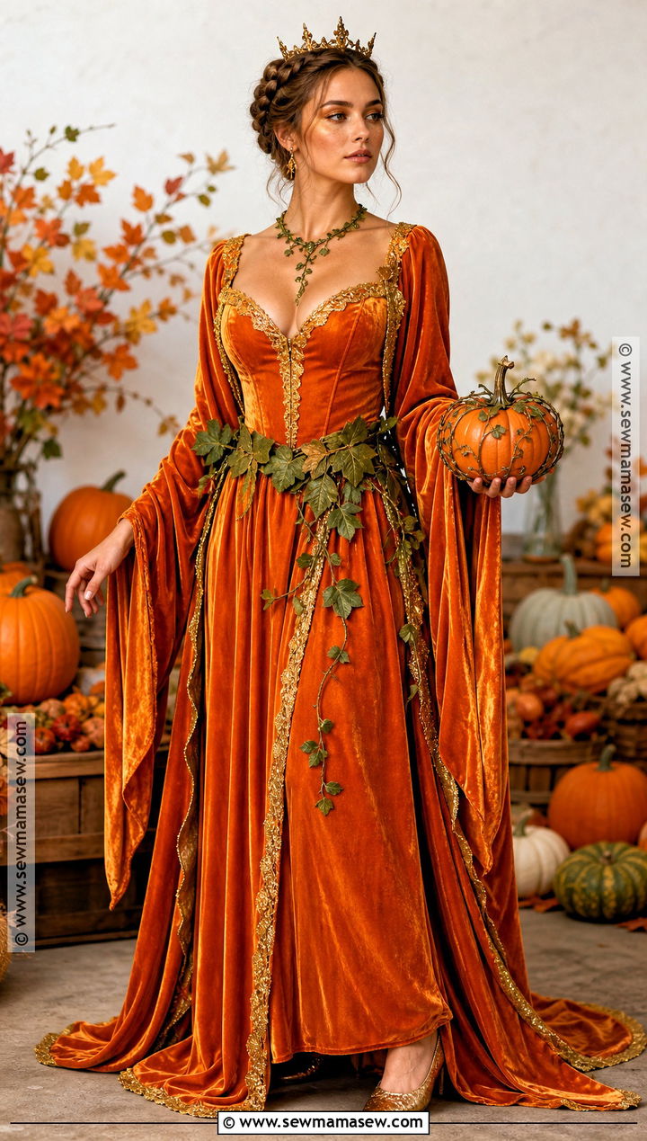 Pumpkin Queen Costume With Orange Gown - 35 killer costume ideas