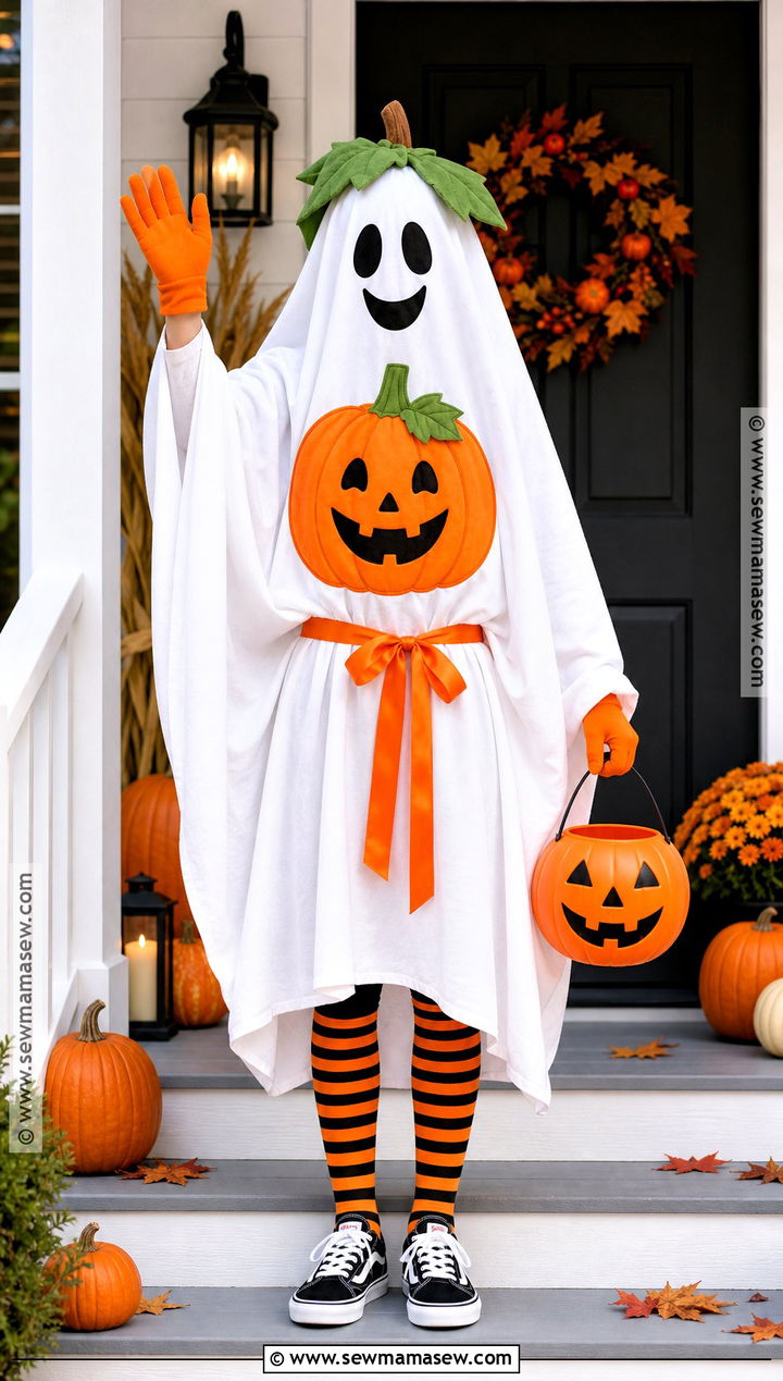Pumpkin Sheet Ghost Costume - 30 Sheet Ghost Costume Ideas