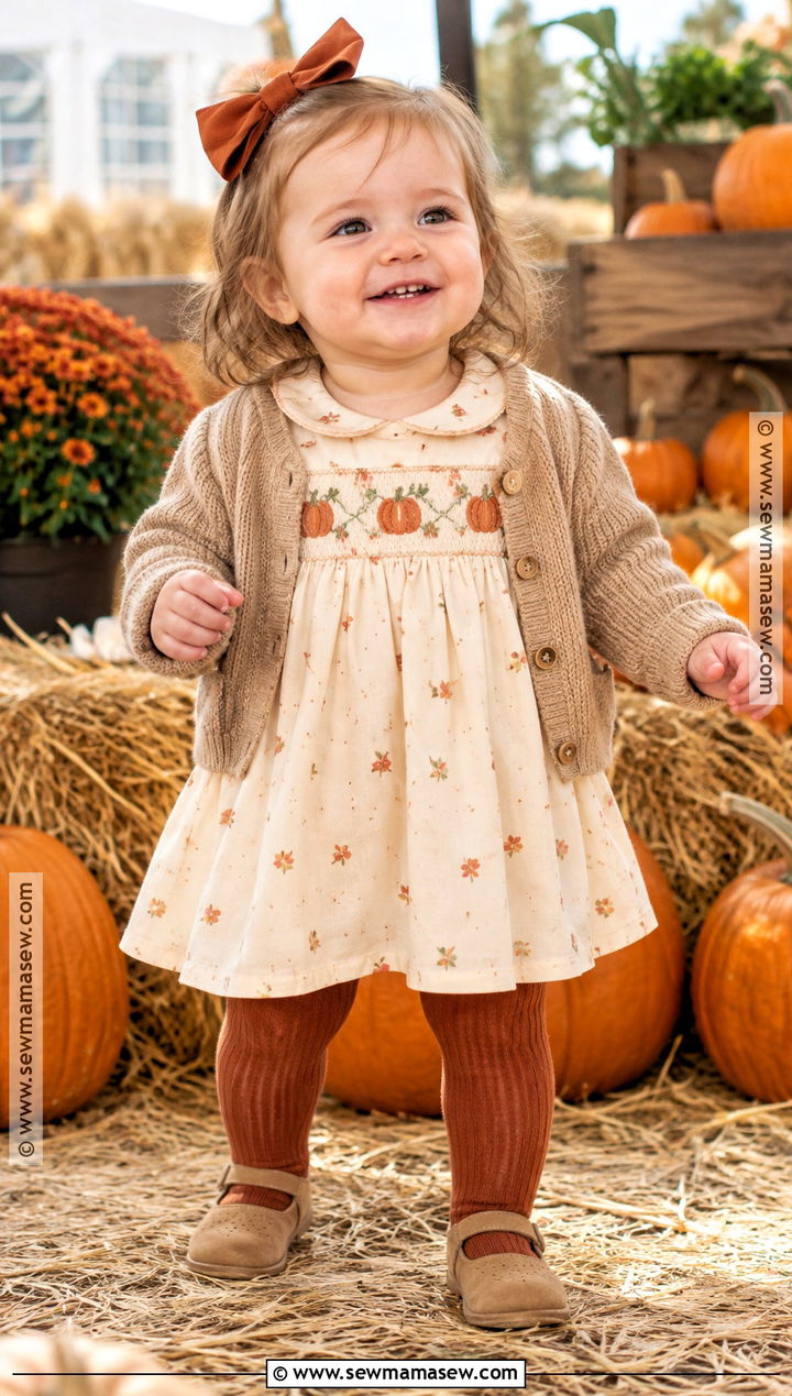 Pumpkin Smocked First Birthday Outfit - 15 first birthday outfit girl fall ideas