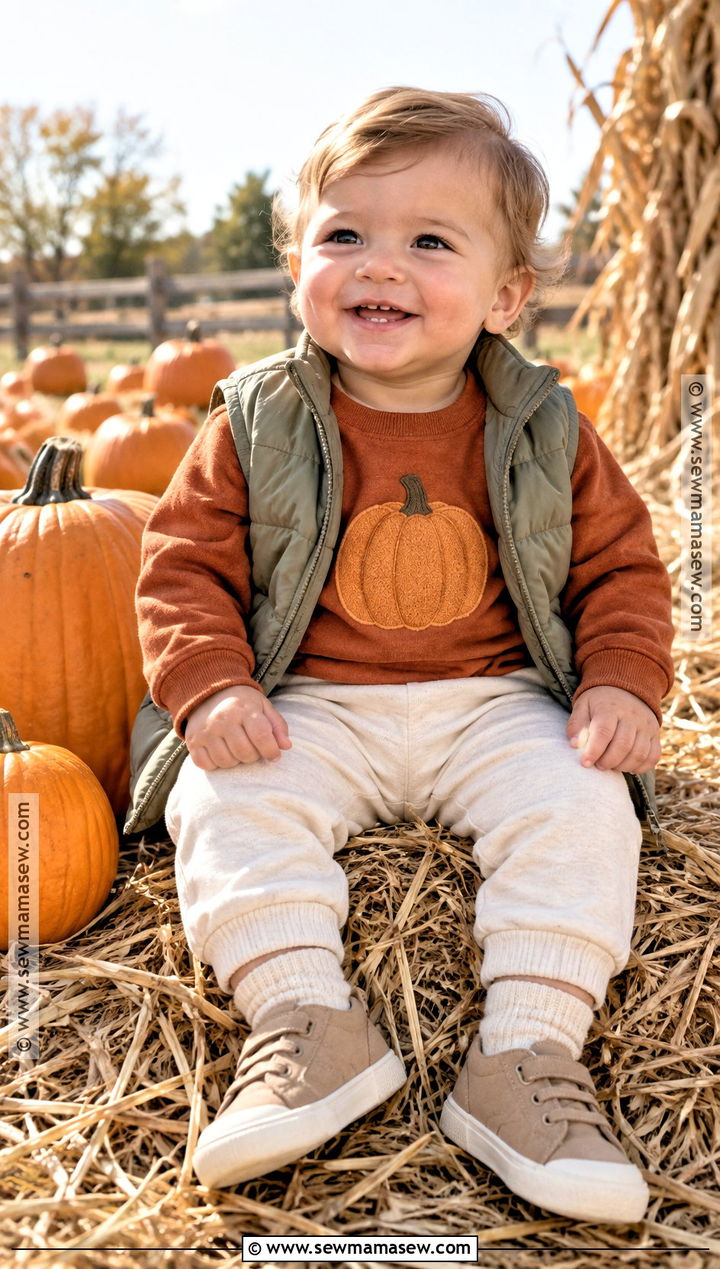 Pumpkin Sweatshirt And Joggers Baby Set - 15 autumn baby fashion set ideas