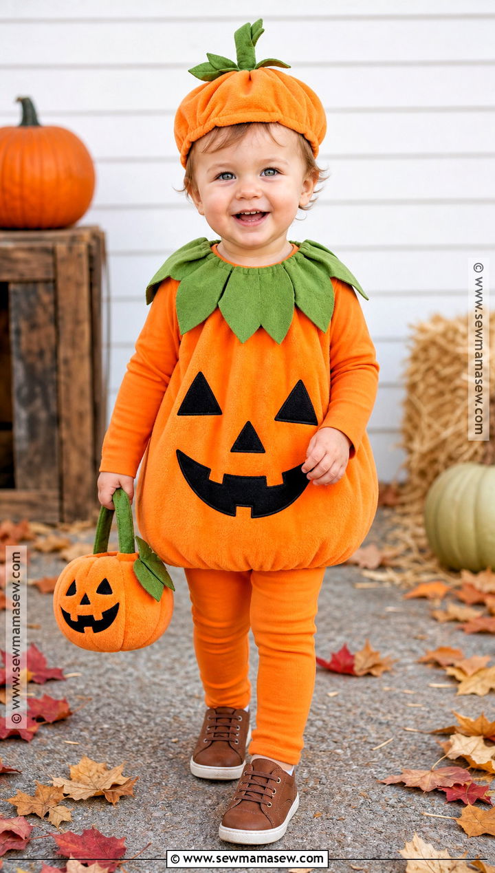 Pumpkin Toddler Costume - 30 halloween toddler costumes