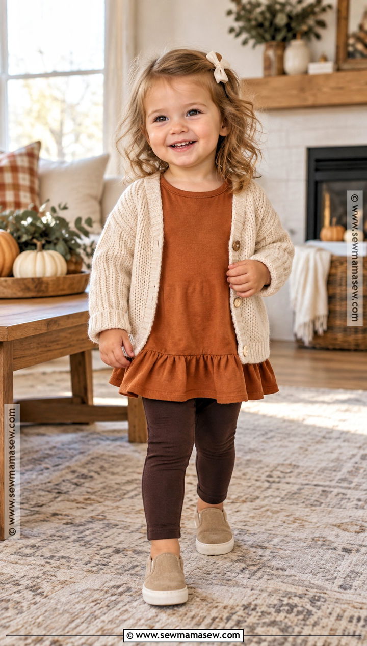 Pumpkin Tunic And Leggings Toddler Girl Thanksgiving Outfit - 15 Thanksgiving Toddler Girl Outfit Ideas