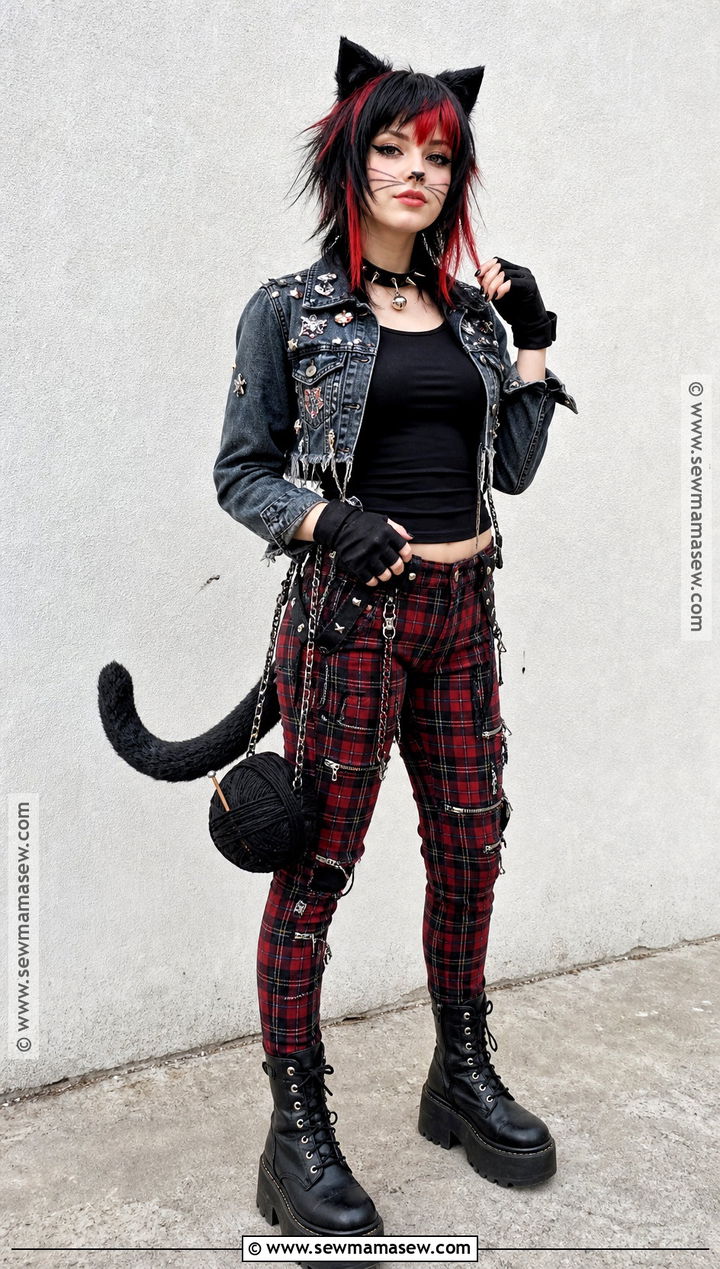 Punk Black Cat Costume - 35 alt halloween costume ideas