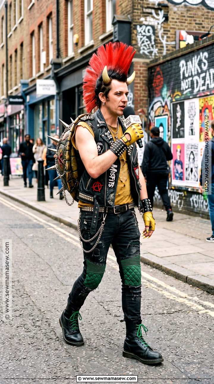 Punk Bowser Cosplay With Biker Vest - 30 bowser cosplay ideas