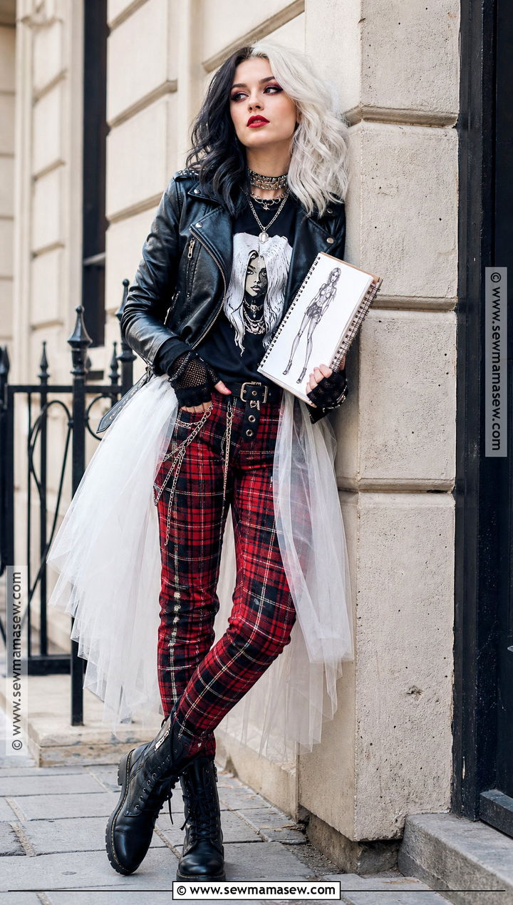 Punk Cruella Costume With Leather Jacket - 40 101 dalmations costume ideas