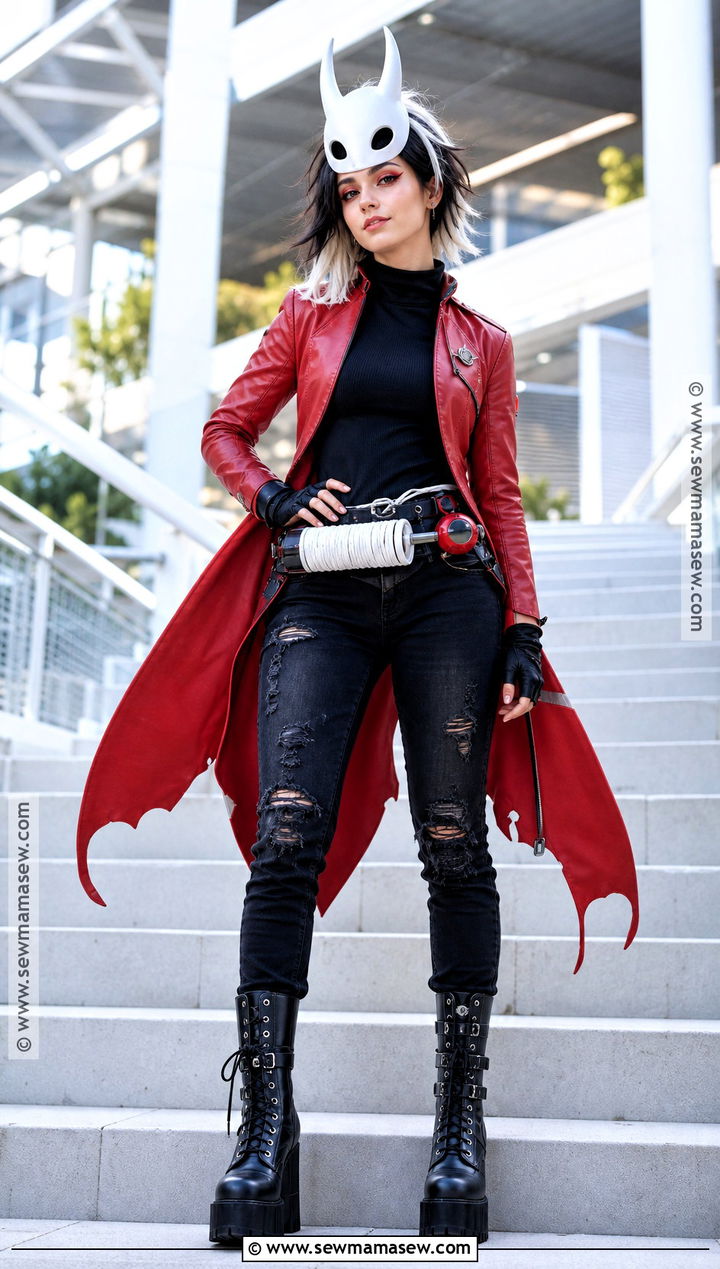 Punk Hornet Cosplay With Red Jacket - 40 hornet cosplay ideas