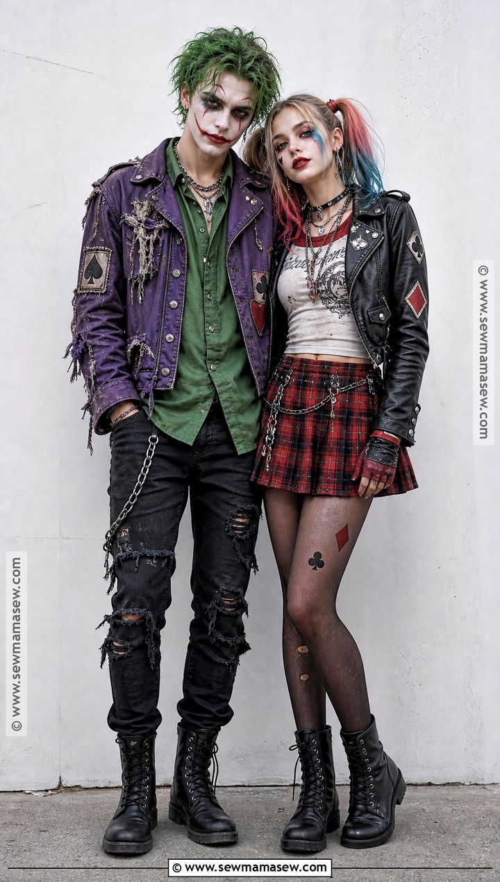 Punk Joker And Harley Quinn Couple Costume - 35 joker couple costume ideas