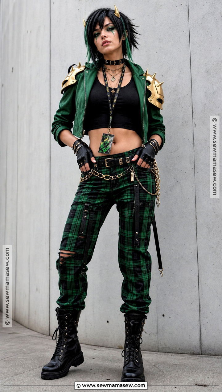 Punk Lady Loki Cosplay With Plaid Pants - 30 lady loki cosplay ideas