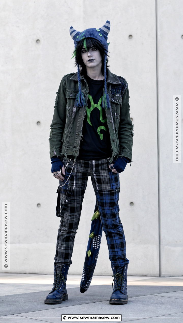 Punk Nepeta Cosplay With Plaid Pants - 30 Nepeta Cosplay Ideas