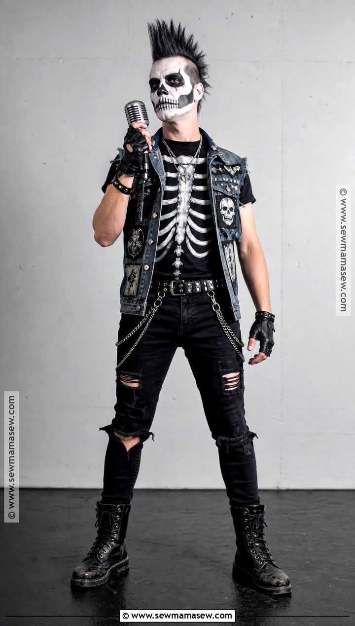 Punk Rock Skeleton Costume - 35 alt halloween costume ideas