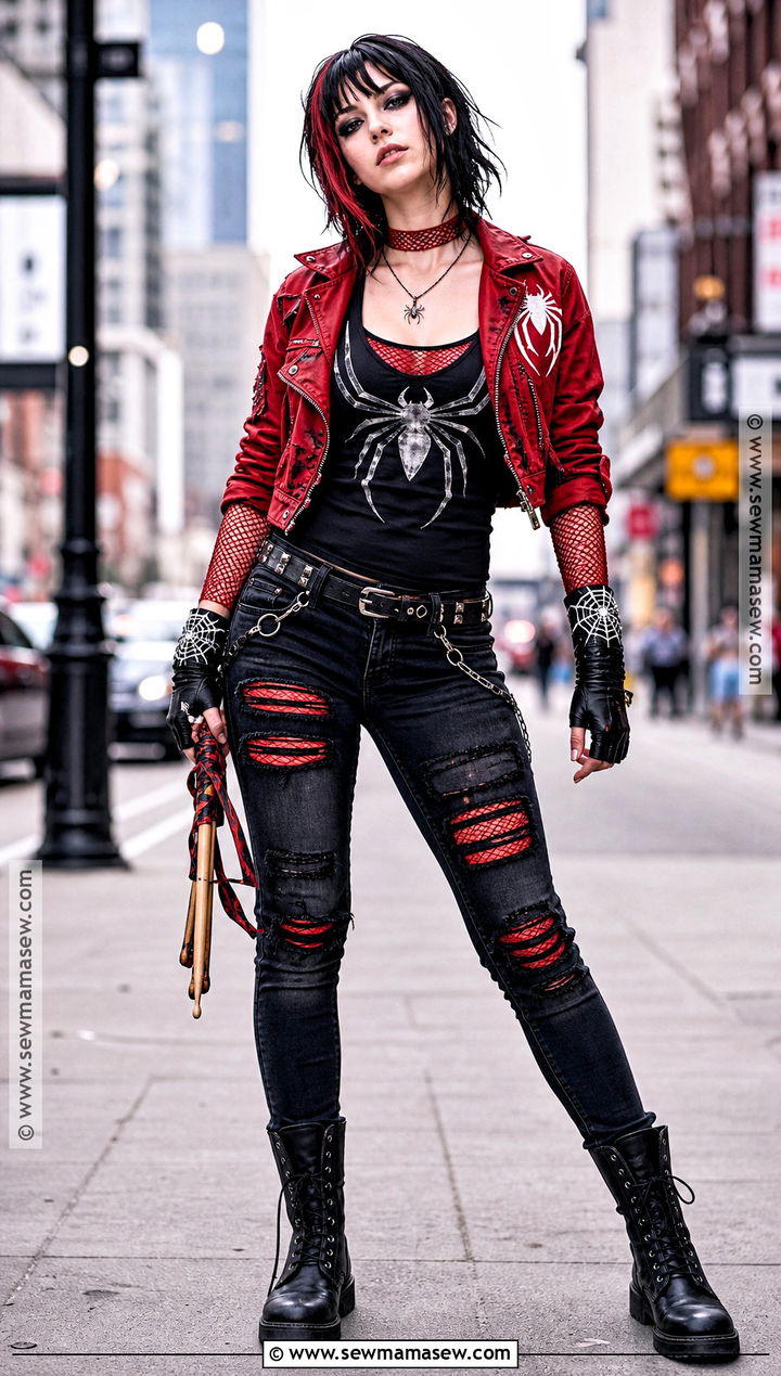 Punk Rock Spider Woman Costume - 30 spider woman costume ideas