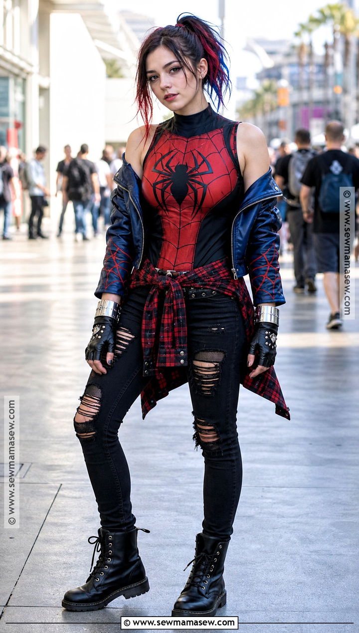 Punk Rock Spidergirl Costume - 30 Spidergirl Costume Ideas