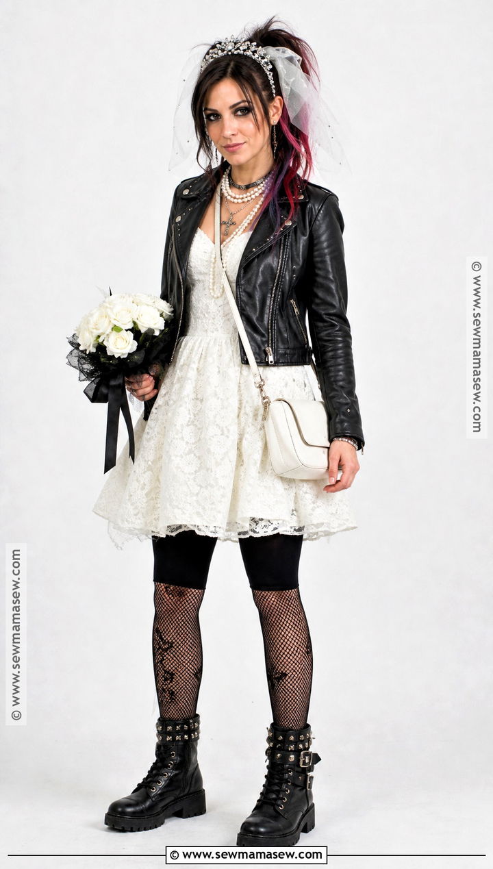 Punk Runaway Bride Costume With Combat Boots - 30 runaway bride costume ideas