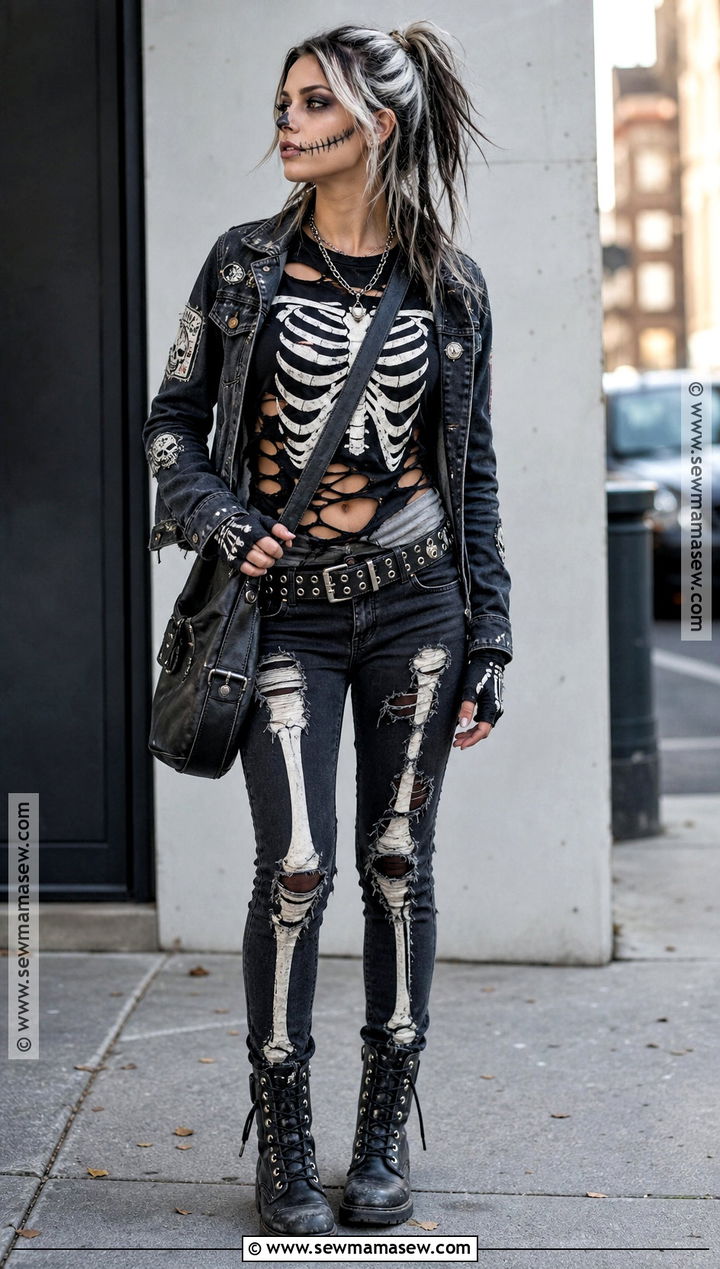 Punk Skeleton Costume - 35 Skeleton Costume Ideas for Women