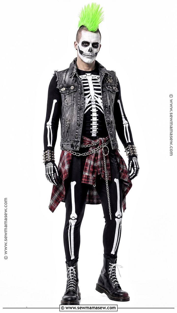 Punk Skeleton Costume - 30 punk halloween costume ideas