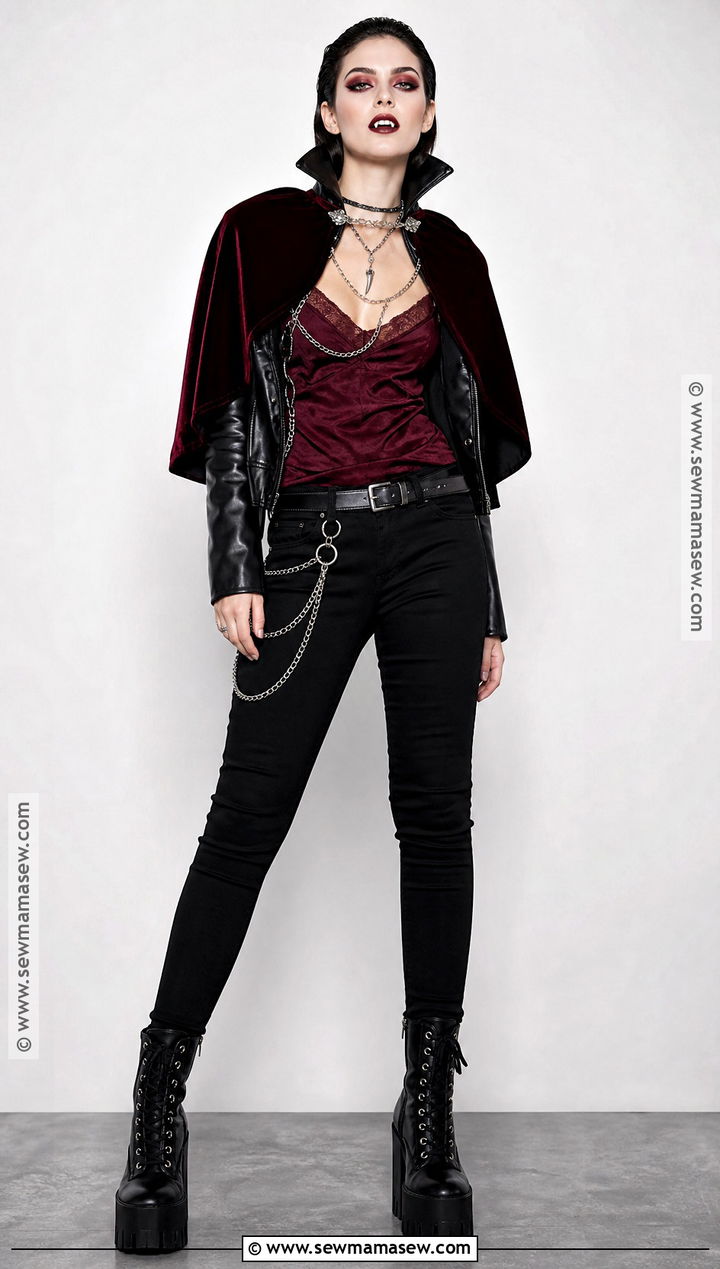 Punk Vampire Costume With Leather Jacket - 30 edgy halloween costume ideas
