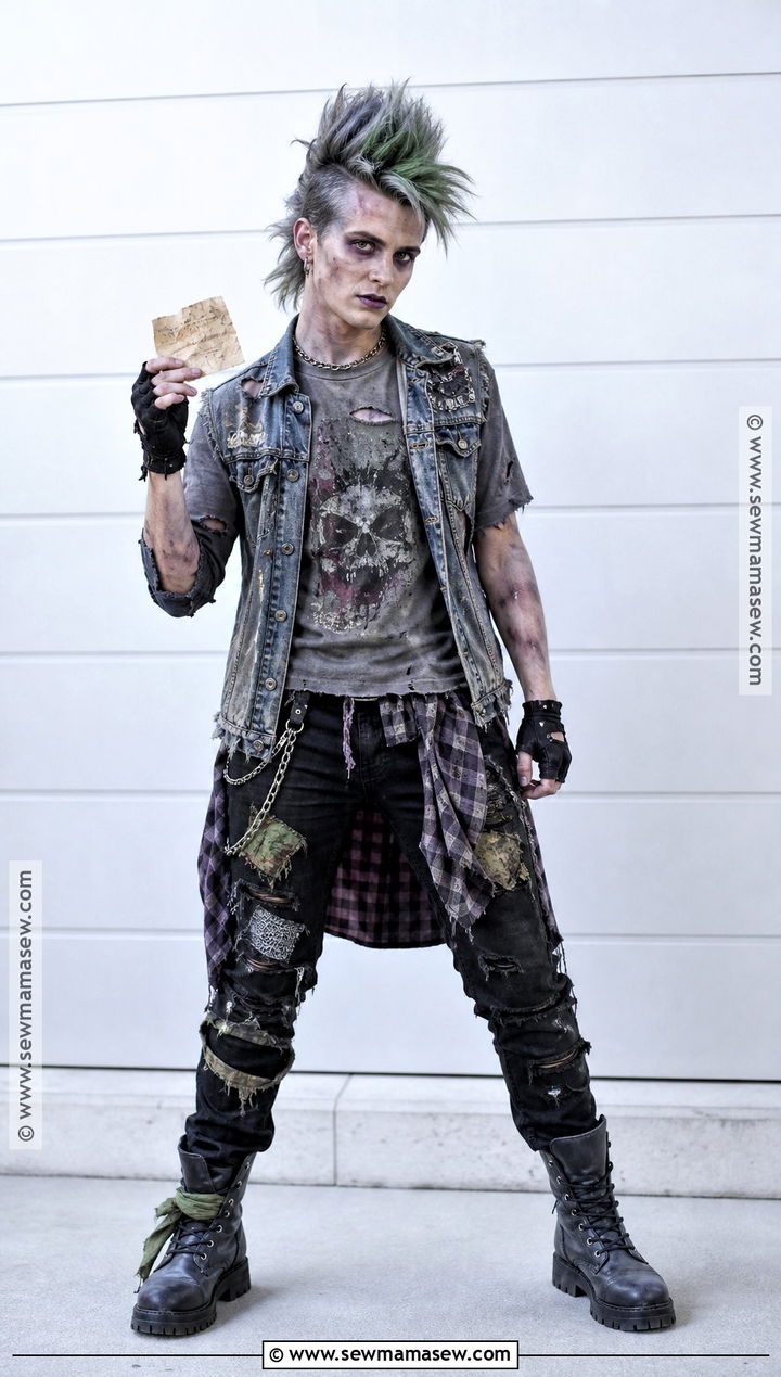 Punk Zombie Costume - 30 punk halloween costume ideas