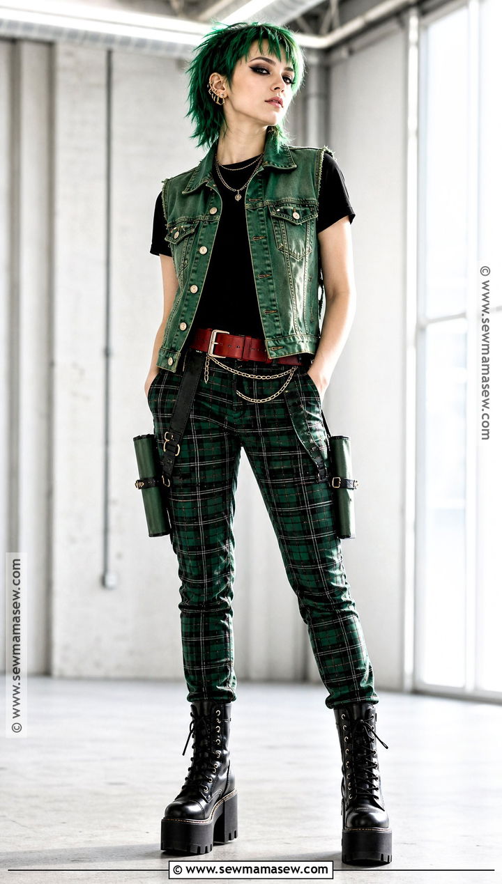 Punk Zoro Cosplay With Plaid Pants - 30 zoro cosplay ideas for girls