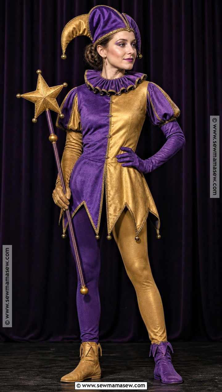 Purple And Gold Jester Costume - 30 Circus Costume Ideas for Women