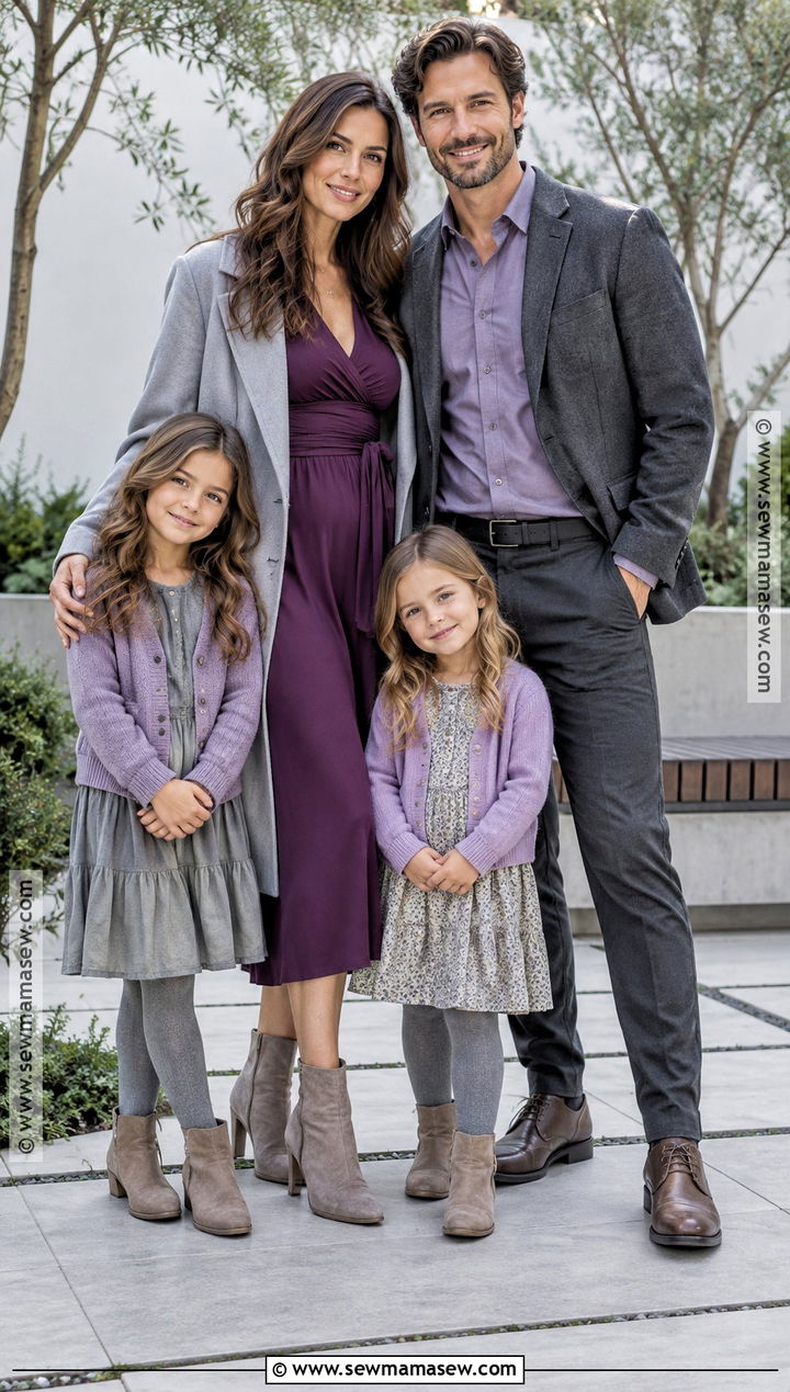 Purple And Gray November Family Photo Outfits - 20 november family pictures outfits