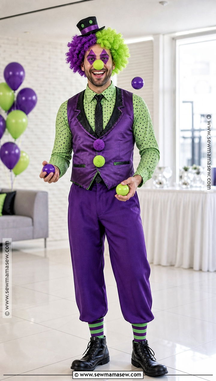 Purple And Green Clown Costume - 30 Clown Costume Ideas for Men