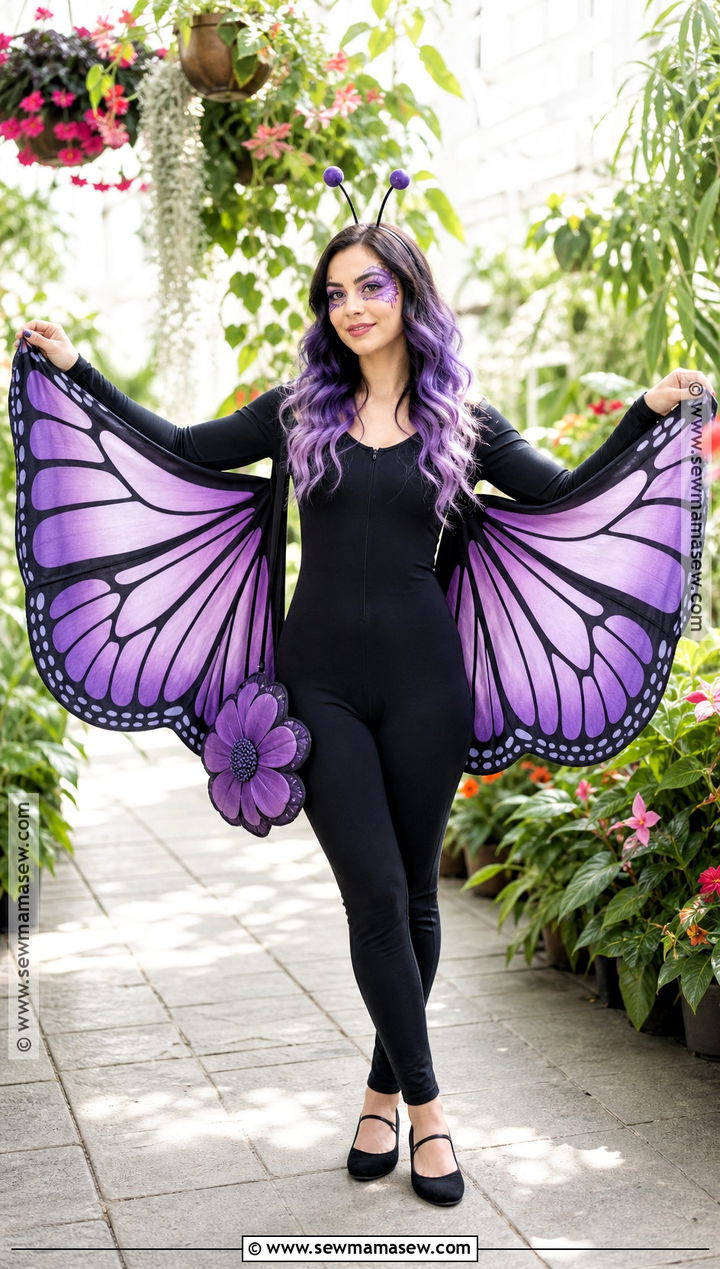 Purple Butterfly Costume With Ombre Hair - 35 purple hair halloween costumes ideas