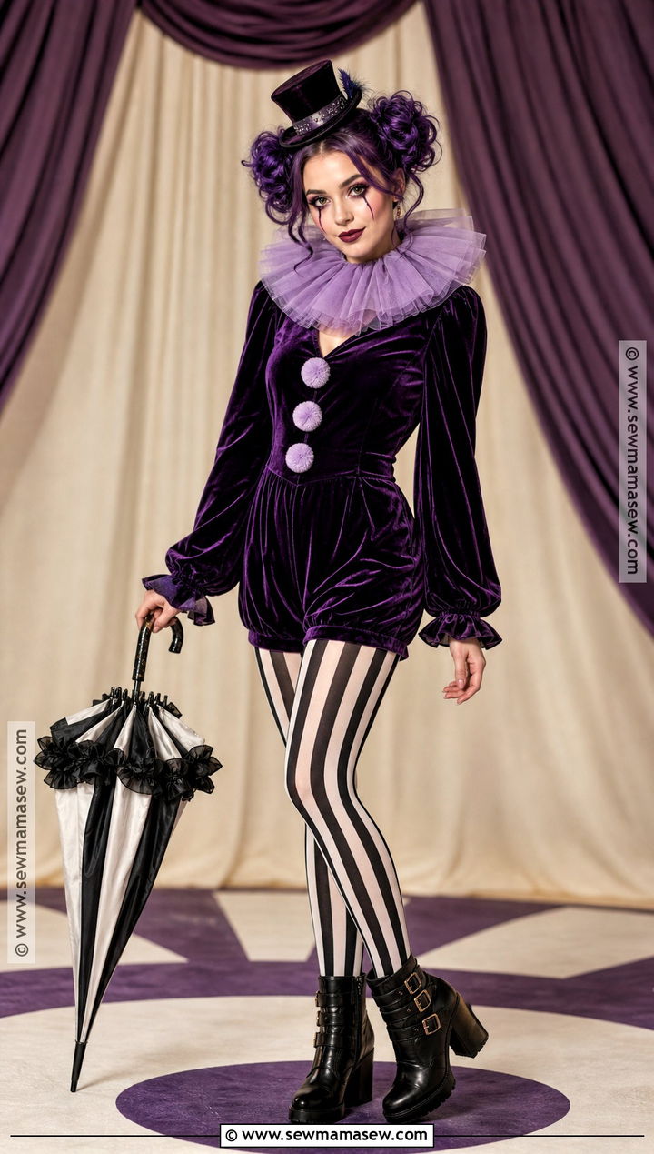 Purple Carnival Clown Costume - 35 clown costume inspo ideas