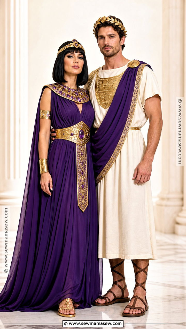 Purple Cleopatra And Roman Couple Costume - 30 cleopatra couple costume ideas