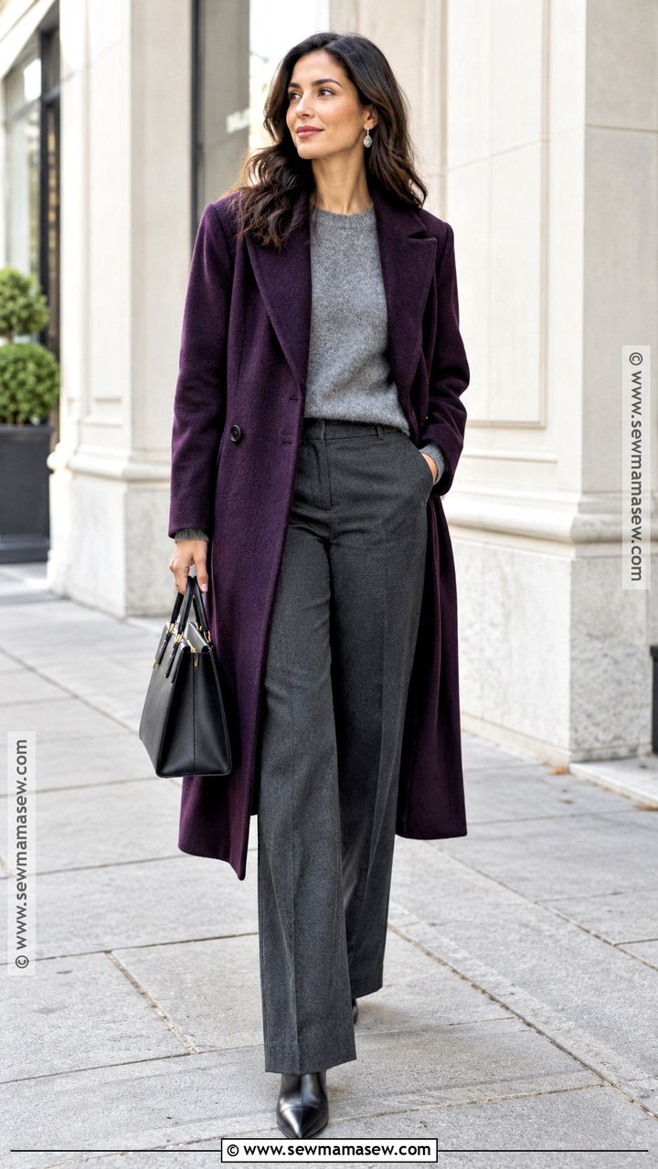 Purple Coat Outfit - 20 coat for fall ideas