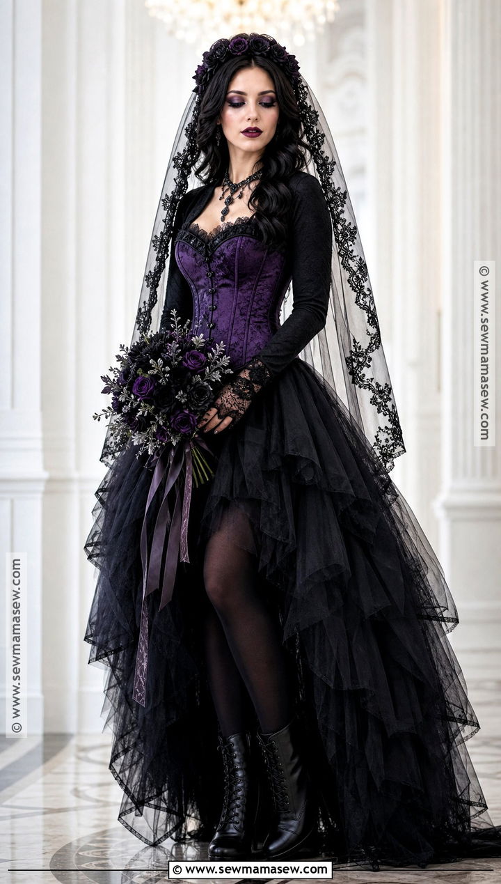 Purple Corset Gothic Bride Costume - 30 purple corset halloween costumes