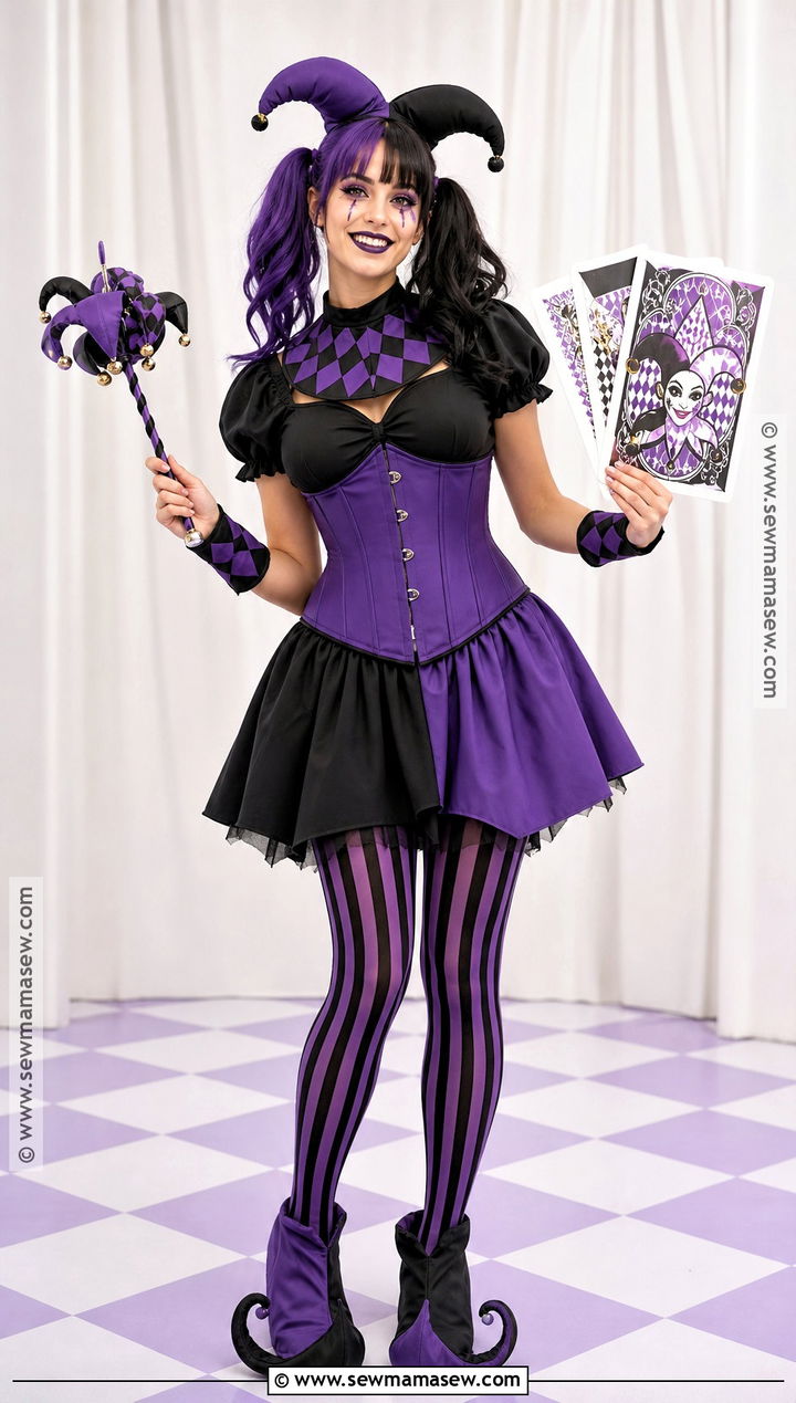 Purple Corset Jester Costume - 30 purple corset halloween costumes