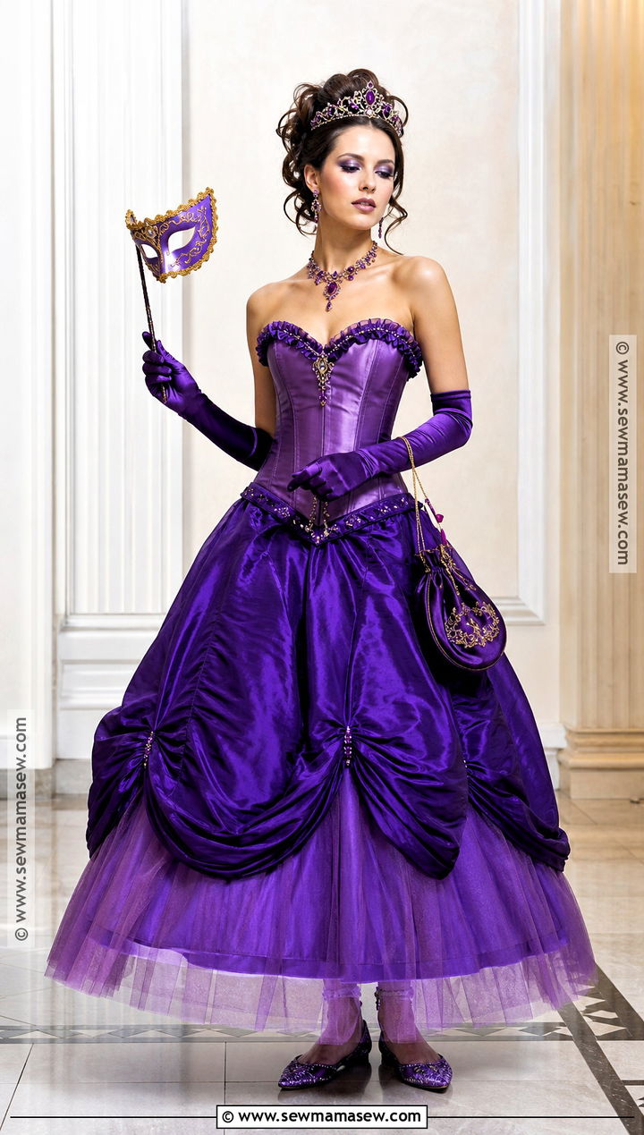 Purple Corset Masquerade Queen Costume - 30 purple corset halloween costumes