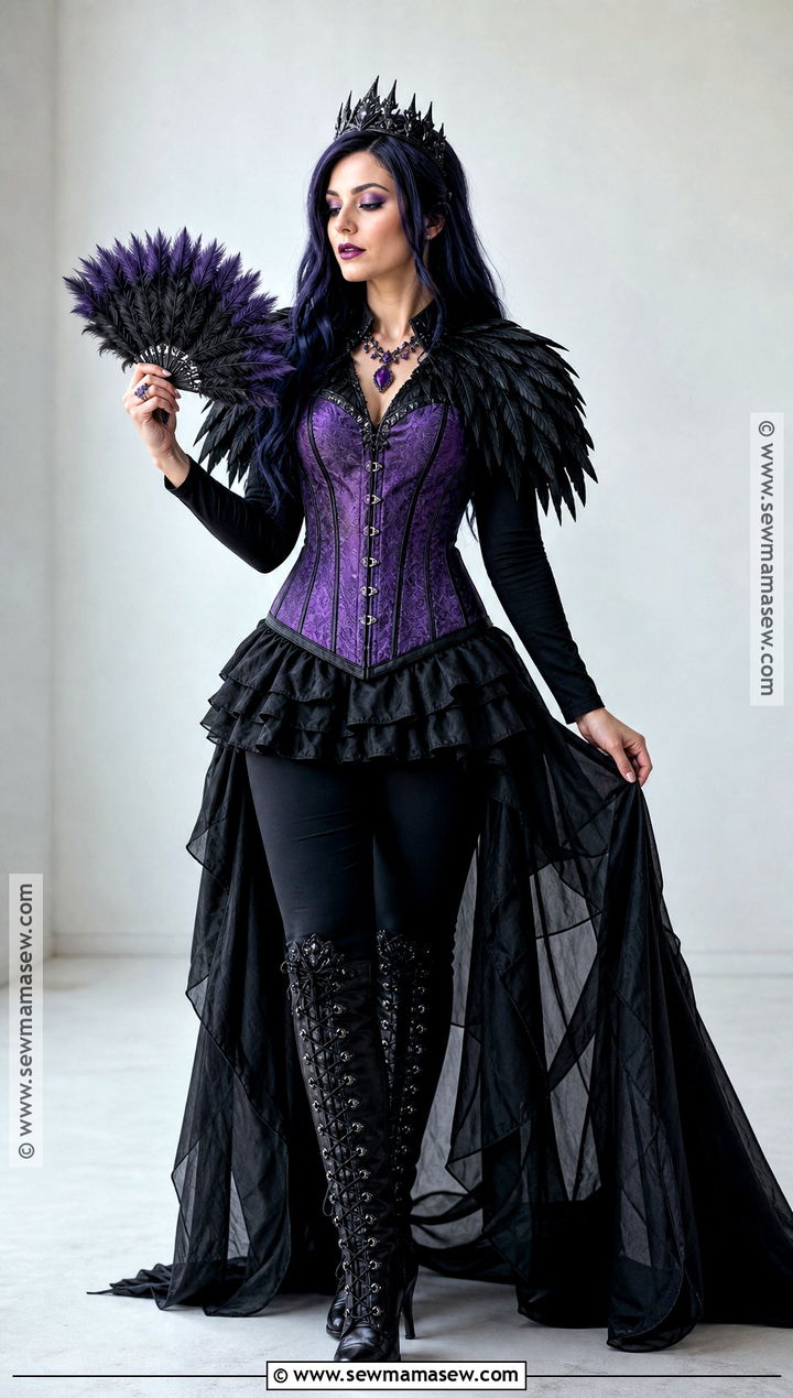 Purple Corset Raven Queen Costume - 30 purple corset halloween costumes