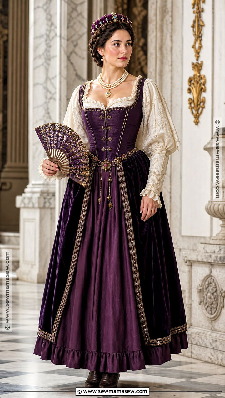 Purple Corset Renaissance Queen Costume - 30 purple corset halloween costumes