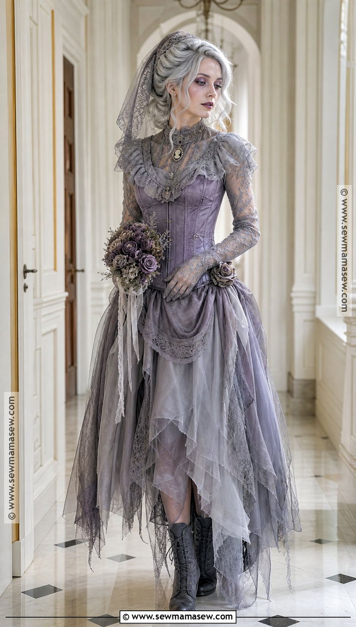 Purple Corset Victorian Ghost Costume - 30 purple corset halloween costumes