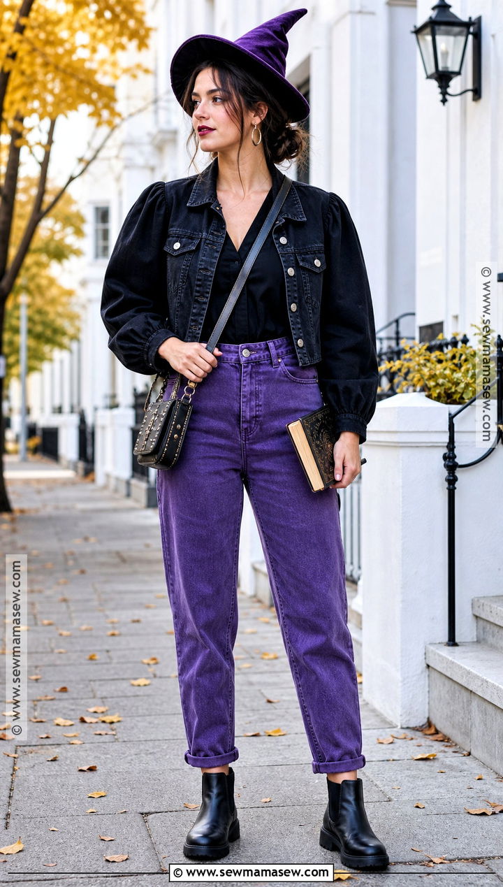 Purple Denim Witch Outfit - 30 purple witch outfit ideas