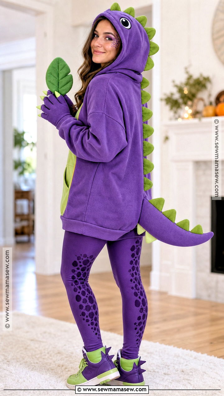 Purple Dinosaur Hoodie Costume - 40 dinosaur costume ideas