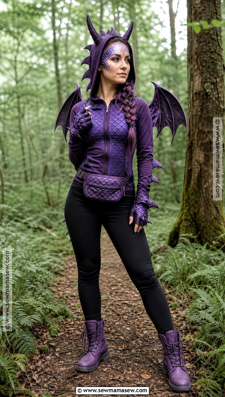 Purple Dragon Costume With Braided Hair - 35 purple hair halloween costumes ideas